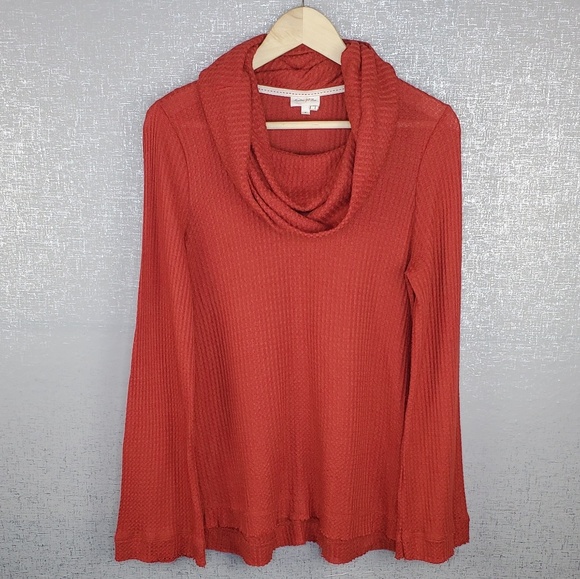 Meadow Rue waffle knit cowl neck thermal - Picture 2 of 5